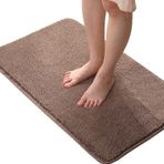 Kaymaz Duş Paspası Shaggy Micfiber Banyo Halısı Emici ve Makinede Yıkanabilir Kahve Kahverengi 40 x 60 cm