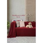 Kaymaz Koltuk Örtüsü Çift Taraflı Mikrofiber Şönil 175X350 Cm Xl- Bordo – Kedi Köpek Ve Çocuk Dostu