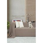 Kaymaz Koltuk Örtüsü Çift Taraflı Mikrofiber Şönil 175X350 Cm Xl- Kapuçino – Kedi Köpek Ve Çocuk Dostu