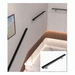 Kaymaz Merdiven Küpeşte, 1-6 ft Duvara Monte Metal Güvenlik Rayı, İç Mekan Merdivenleri ve Dış Mekan Terasları için, Tavan Arası ve Sundurma için Paslanmaya Dayanıklı Boru Küpeşte, Siyah Kaplama