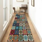 Kaymaz Modern Fas Yolluk Halı 100x300 cm Yıkanabilir Renkli Halı Koridor Yatak Odası Mutfak için Özelleştirilebilir Boyut 40-100 cm Genişliğinde Dayanıklı ve Şık Ev Dekoru