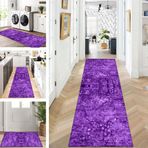 Kaymaz Mor Yolluk Halı 100 x 400 cm - Yıkanabilir Koridor, Mutfak, Oturma Odası ve Yatak Odası - Özelleştirilebilir Uzunluk, Koridorlar ve Ev Dekoru için Mükemmel
