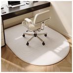 Kaymaz Ofis Koltuğu Minderi, Sert Ahşap ve Fayans Zeminler için, Darbe Emici ve Ses Yalıtımı, Kolay Tekerlek Kaydırağı 120 x 60 cm Ev ve Ofis Kullanımı için İdeal (Beyaz)