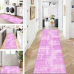 Kaymaz Pembe Mutfak Halısı Yolluk 120 x 150 cm Yıkanabilir ve Ayarlanabilir Koridor, Koridor, Oturma Odası, Yatak Odası için İdeal Metre ile Satılır
