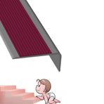Kaymaz PVC Kauçuk Merdiven Burulma Şeridi Kendinden Yapışkanlı Köşe Profili Kapı Eşiği Çıkartması Bar Yapıştırıcı Kaymaz Merdivenlere Uygun (Renk: A)