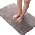 Kaymaz Shaggy Banyo Paspası Emici Micfiber Banyo Halısı Makinede Yıkanabilir Gri 50 x 120 cm