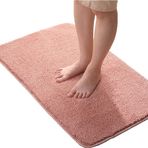 Kaymaz Shaggy Banyo Paspası Emici Micofiber Duş Paspası Halı Makinede Yıkanabilir Pembe 40 x 120 cm