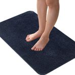 Kaymaz Shaggy Banyo Paspası Mikrofiber Banyo Halısı Duş Emici Banyo Halısı Makinede Yıkanabilir Özellikli Lacivert 30 x 50 cm
