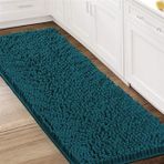 Kaymaz Şönil Banyo Paspası - Banyo için Emici Tüylü Halı Yumuşak Peluş Halı Yolluk Yıkanabilir Küvet ve Duş için Mükemmel (Koyu Camgöbeği 150 x 50 cm)