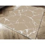 Kaymaz Taban Dijital Baskı Kadife Crack Wall Bej 180x280 cm Salon Halı