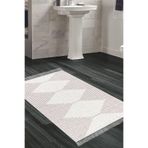 Kaymaz Taban Djt Banyo Halı Star Pamuk Saçaklı İskandinav F5085 F5085P1-9, Mürdüm, 60 x 100