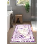Kaymaz Taban Djt Banyo Halı Star Pamuk Saçaklı Modern 728 728P1-9, Mürdüm, 60 x 100