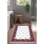 Kaymaz Taban Djt Banyo Halı Star Pamuk Saçaklı Modern M5129 M5129P1-9, Bordo, 60 x 100