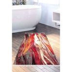 Kaymaz Taban Djt Banyo Halı Trend Saçaklı Modern S5050 S5050K1-9, Bordo, 50 x 80