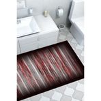 Kaymaz Taban Djt Banyo Halı Yıldız Deri Modern 1693 1693D2-9, Siyah-Bordo, 80 x 150