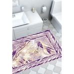 Kaymaz Taban Djt Banyo Halı Yıldız Deri Modern 728 728D2-9, Mürdüm, 60 x 100