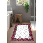 Kaymaz Taban Djt Banyo Halı Yıldız Deri Modern M5129 M5129D2-9, Bordo, 100 x 150