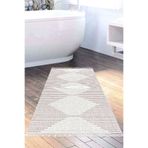 Kaymaz Taban Djt Banyo Halı Yıldız Deri Saçaklı İskandinav F5085 F5085D1-9, Mürdüm, 80 x 150