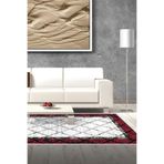 Kaymaz Taban Djt Salon Halı Star Pamuk Saçaklı Modern M5129 M5129P1-7, Bordo, 80 x 150