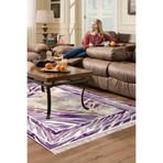 Kaymaz Taban Djt Salon Halı Trend Saçaklı Modern 728 728K1-7, Mürdüm, 80 x 300