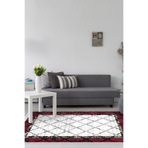 Kaymaz Taban Djt Salon Halı Trend Saçaklı Modern M5129 M5129K1-7, Bordo, 160 x 230
