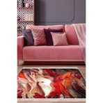Kaymaz Taban Djt Salon Halı Trend Saçaklı Modern S5050 S5050K1-7, Bordo, 80 x 300