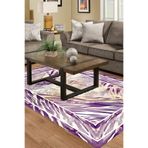 Kaymaz Taban Djt Salon Halı Yıldız Deri Modern 728 728D2-7, Mürdüm, 80 x 300