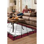 Kaymaz Taban Djt Salon Halı Yıldız Deri Modern M5129 M5129D2-7, Bordo, 80 x 200