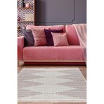 Kaymaz Taban Djt Salon Halı Yıldız Deri Saçaklı İskandinav F5085 F5085D1-7, Mürdüm, 180 x 280