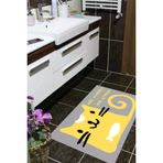 Kaymaz Taban, Kedi Desenli Banyo Paspası, Dekoratif Paspas, 60X100 Cm No Stress No Panic