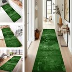 Kaymaz Yeşil Halı Yolluk Paspası 70 x 330 cm, Koridorlar için, Su Emici Yıkanabilir Zemin Paspası, Mutfak, Oturma Odası ve Yatak Odasında İç ve Dış Mekan Kullanımı için İdeal
