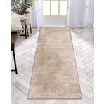 Kaymaz Yıkanabilir Halı 120 x 500 cm - Mutfak, Oturma Odası, Yatak Odası için Dayanıklı Haki Polyester Koridor Halısı Paspası - Özelleştirilebilir Uzunluk, Yoğun Trafik Alanları için İdeal