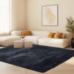 Kaymaz Yıkanabilir Halı 85 x 250 cm - Oturma Odası, Yatak Odası, Çocuk Odası ve Mutfak için Sevimli Ev Dekorasyonu - Siyah Halı