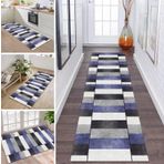 Kaymaz Yıkanabilir Halı Yolluk 70 x 500 cm - Mutfak, Koridor, Oturma Odası ve Yatak Odası için Şık Mor, Gri, Siyah Beyaz Halı Paspası - Dayanıklı Polyester Kir Tutucu Paspaslar