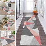 Kaymaz Yıkanabilir Mutfak Yolluğu Modern 50 x 400 cm Gri Pembe Kırmızı Siyah Koridor Yemek Odası Yatak Odası Oturma Odası Mutfak Dekoru için Mükemmel