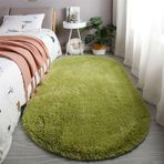 Kaymaz Yıkanabilir Shaggy Halı Modern Yüksek Havlı Halı Oturma Odası ve Yatak Odası için Rahat Peluş Alan Paspası Yeşil 140 x 200 cm Ev Dekoru için Mükemmel.