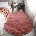 Kaymaz Yıkanabilir Tüylü Alan Halısı Peluş Uzun Tüylü Halı Oturma Odası ve Yatak Odası için Rahat Pembe 80x160 cm Yumuşak Zemin Paspası Modern Tasarım Ev Dekoru için Mükemmel