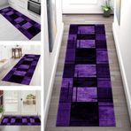 Kaymaz Yıkanabilir Yolluk Halı 110X450CM Mor Siyah Soyut Koridor Halı Yolluk Mutfak Yatak Odası Oturma Odası için Uzun Polyester Paspas Genişlik Seçenekleri 40 120 cm