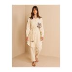 Kayra Animal Print Desenli Müslin Tunik Krem