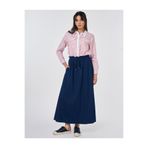 Kayra Bel Lastikli Denim Etek Koyu Lacivert