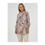 Kayra Floral Desenli Bağcıklı Tunik Krem