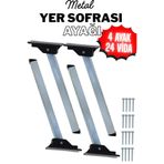 KAYRA LEATHER CRAFT 4 Adet 25 cm Metal Yer Sofrası Ayağı - Katlanır Çinko Sini Altı Takımı (4 Adet) Metal Katlanır Sehpa Ayağı Katlanır Ayak