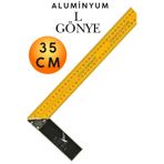 KAYRA LEATHER CRAFT Alüminyum L Gönye Sarı Gönye Cetvel 350 mm Marangoz Kaynakçı Gönyesi Profesyonel Dik Açı Ölçer Metrik Cetvel L Tipi Sabitleme ve İşaretleme Gönyesi Demirci Atölye Tipi Ölçüm Aleti
