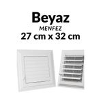 KAYRA LEATHER CRAFT Beyaz 27 x 32 cm Havalandırma Menfezi Banyo Menfezi Wc Baca Kapağı Tuvalet Menfezi Plastik Panjur