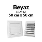 KAYRA LEATHER CRAFT Beyaz 50 x 50 cm Havalandırma Menfezi Banyo Menfezi Wc Baca Kapağı Tuvalet Menfezi Plastik Panjur