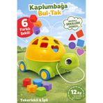 KAYRA LEATHER CRAFT Kaplumbağa Bul-Tak Oyuncak 6 Şekilli Tekerlekli & İpli Eğitici Oyuncak Çocuk Oyuncağı 12 Ay+
