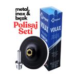 KAYRA LEATHER CRAFT Mavi Cila Don Yağı Metal Parlatma Polisaj Seti 1 Kg + 115 mm Polisaj Keçesi + M14 Matkap Aparatı | Demir Çelik Alüminyum Bakır Parlatıcı Pasta Keçe Disk Ve Matkap Bağlantı Adaptörü Set