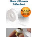 KAYRA LEATHER CRAFT Teflon Sızdırmazlık Bandı 12 mm x 10 Mt - Su Tesisat ve Yalıtım Bandı - Yanmaz Isıya Dayanıklı PTFE Conta Şeridi - Batarya Musluk Kombi Boru Ekleme Macunu Yerine Çekvalf Dişli Sızdırmaz Kör Tapa Bandı