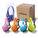Kaysent Sınıf Öğrencileri için Okul Kulaklıkları - (KHPC-5Mixed) 5 Paket Çok Renkli Çocuk Kulaklığı Okul, Kütüphane, Bilgisayar, Çocuklar ve Yetişkinler için (Mikrofonsuz)