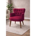 Kayser Home Modern Babyface Kumaş Berjer Koltuk – Ahşap Ceviz Ayaklı | Bordo